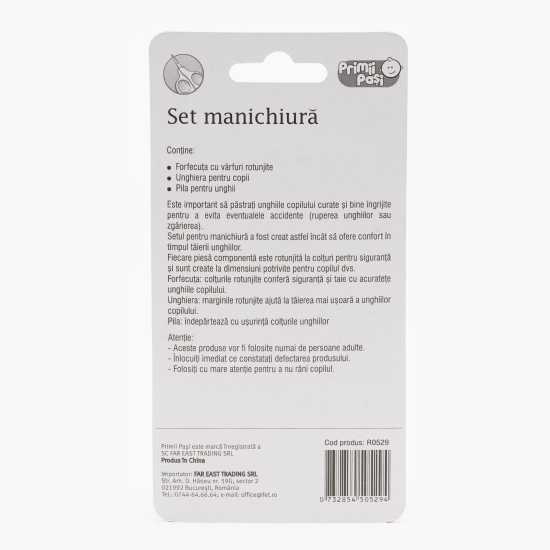 Set manichiură bebe, 0+ luni, 3 piese mov