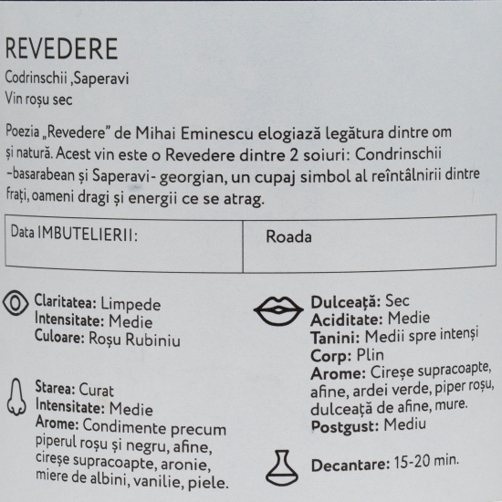 Vin roșu sec Codrinschii, Saperavi, 13.5%, 0.75l