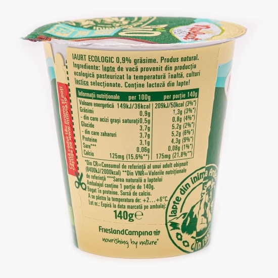 Iaurt ușurel eco 0.9% grăsime 140g