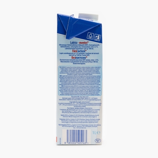 Lapte UHT fără lactoză 1.5% grăsime 1l