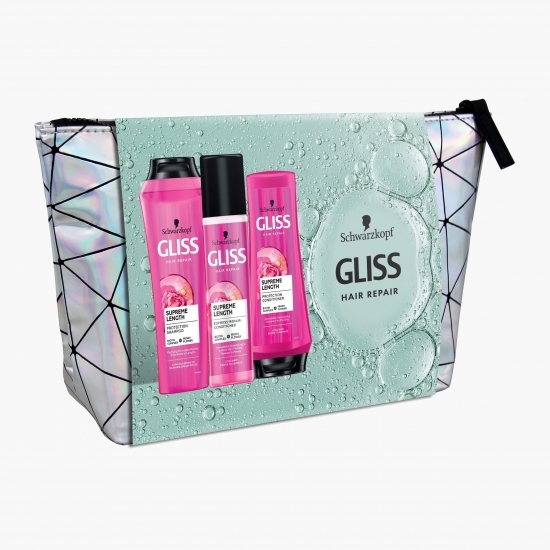 Set cadou pentru păr lung: Şampon Supreme length 250ml + Balsam Supreme length 200ml + Balsam express 200ml