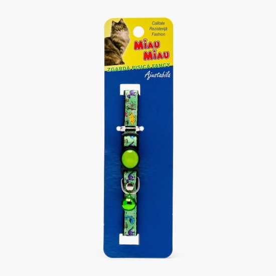 Zgardă din nylon pentru pisici, 32cm, verde