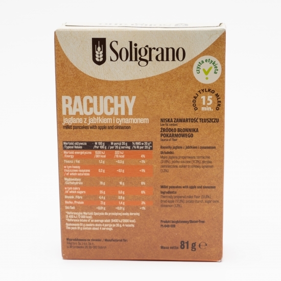 Mix clătite din mei cu mere și scorțișoară fără gluten 81g