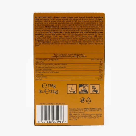 Latte Macchiato plicuri 8x22g, băutură instant