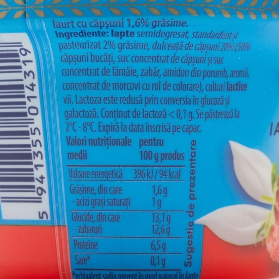 Iaurt în stil grecesc cu căpșuni 150g