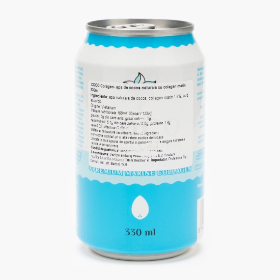 Apă de cocos naturală cu colagen marin 330ml