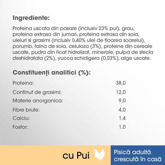 Hrană uscată pentru pisici de interior adulte, 1.4kg, cu pui