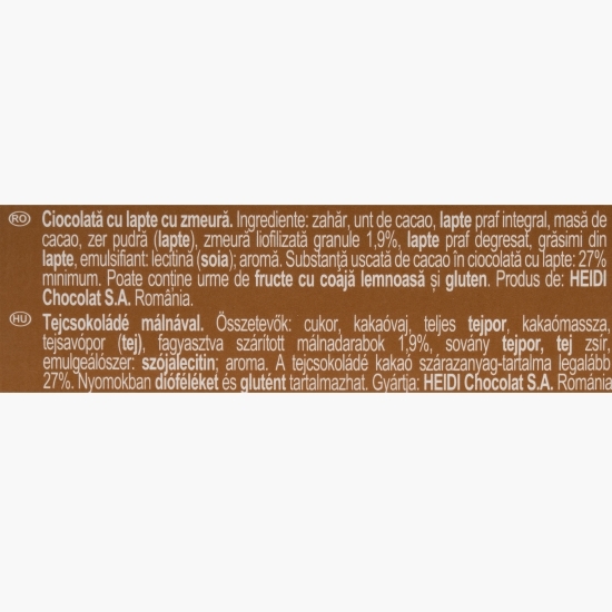 Ciocolată cu lapte cu zmeură 80g