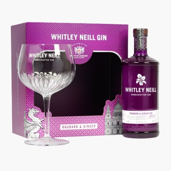 Gin Rhubarb&Ginger 43% alc. 0.7l + pahar
