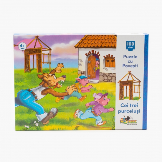 Puzzle - Cei trei purceluși (100 piese) 4+ ani