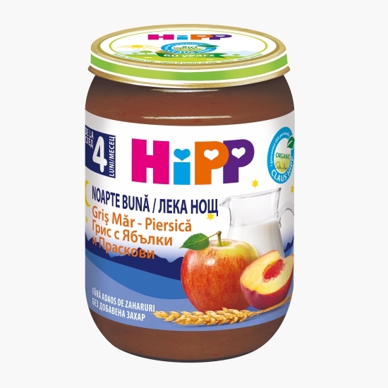 Griș ecologic măr-piersică, +4 luni, 190g