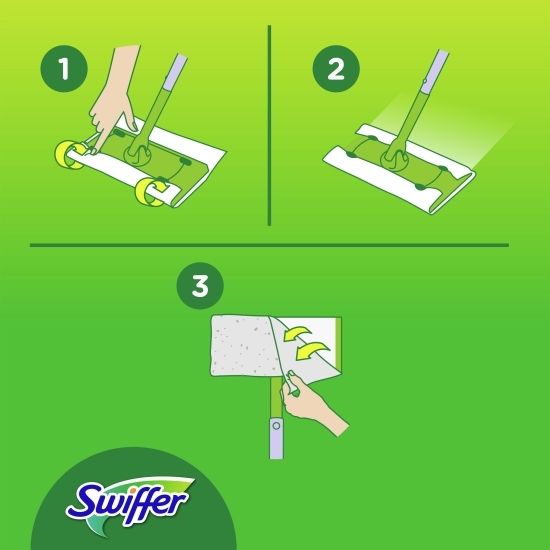 Trusă de bază cu mop uscat/umed Trap & Lock 1 +8 rezerve lavete uscate + 3 rezerve lavete umede