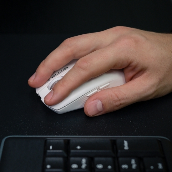 Mouse wireless Silent Click, alb