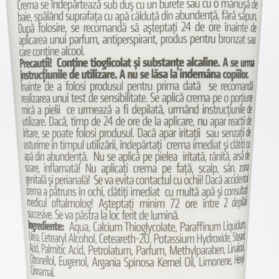 Cremă depilatoare rapidă cu ulei de argan 150ml