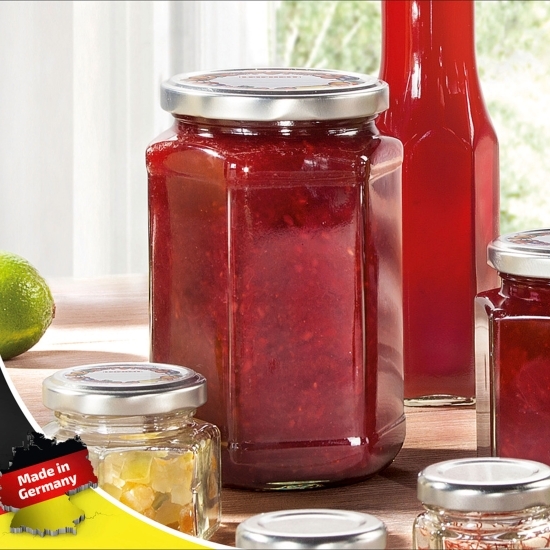 Borcan din sticlă hexagonal 770ml