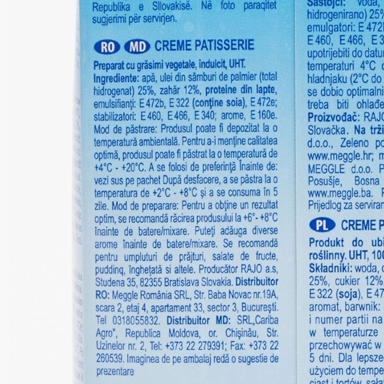 Creme Patisserie vegetală 1l