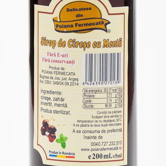 Sirop de cireșe și mentă 200ml