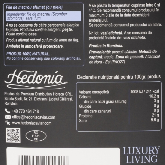 File de macrou afumat 120g
