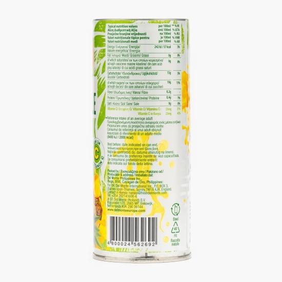Suc de ananas cu vitamina C, fără zahăr adăugat, doză 0.24l