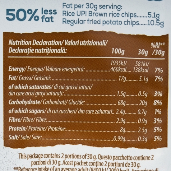 Chips de orez cu gorgonzola și pere caramelizate 60g