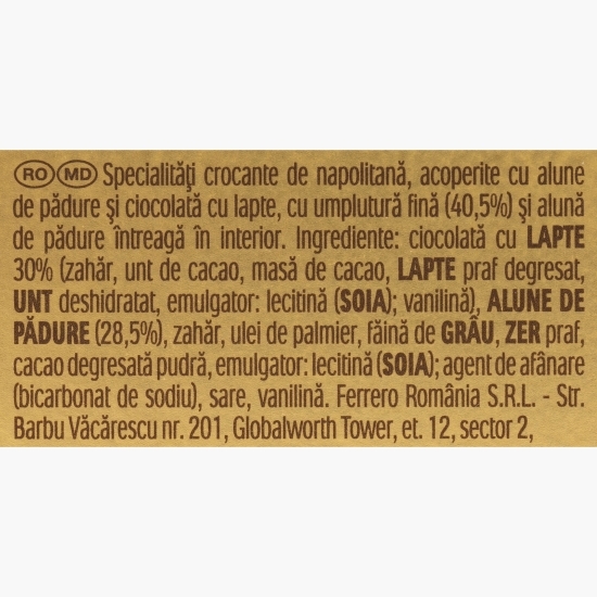 Praline crocante cu ciocolată, napolitană și alune de pădure 100g