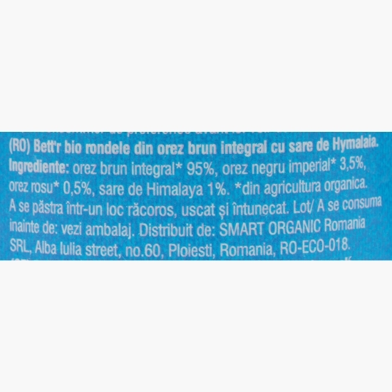 Rondele de orez brun eco cu sare de Himalaya 120g