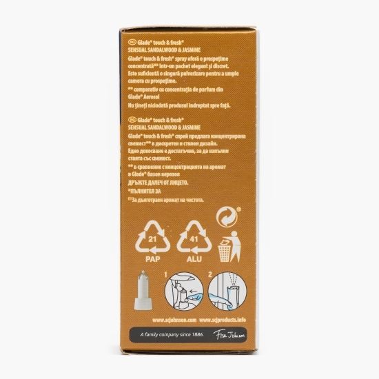 Rezervă pentru odorizant Touch&Fresh Sensual sandalwood&Jasmine 10ml