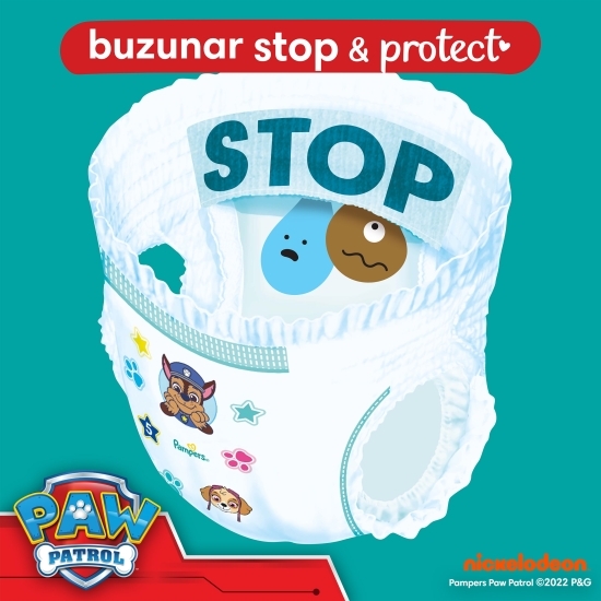 Scutece chiloțel Pants Patrula Cățelușilor, mărimea 5, 12-17 kg, 66 buc