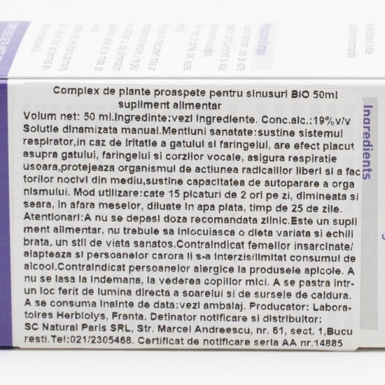 Complex de plante proaspete eco pentru sinusuri 50ml