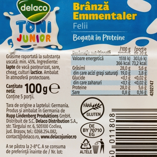 Brânză Emmentaler junior 100g