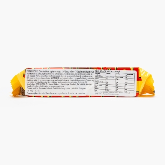 Ciocolată cu lapte, cu nuga, miere și migdale 35g