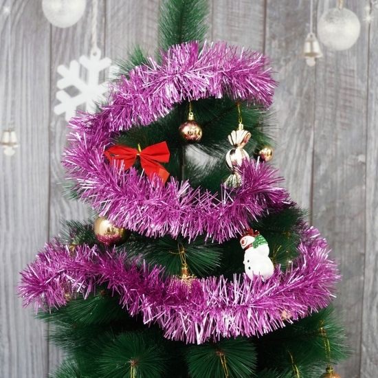 Beteală Crăciun, roz, 2mx9cm