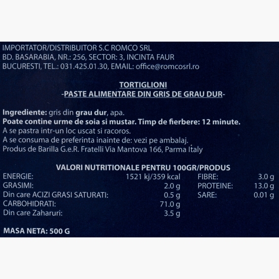Paste Tortiglioni n.83, 500g
