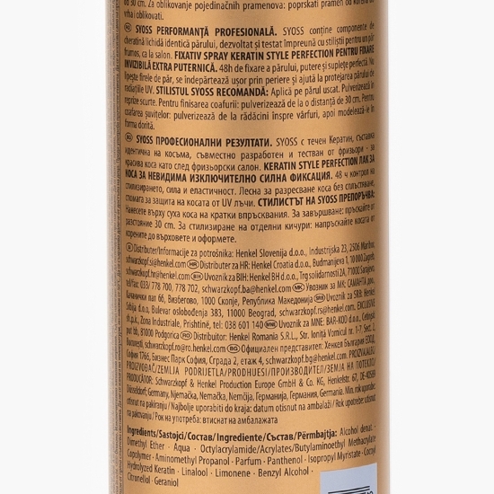 Fixativ Keratin Style Perfection (4) pentru păr 300ml