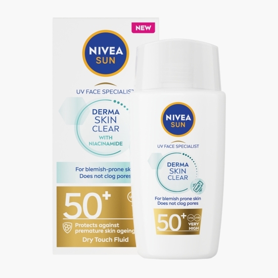 Fluid pentru ten cu SPF50+ și niacinamidă Derma Skin Clear 40ml  