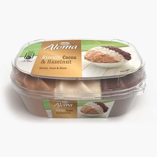 Înghețată ciocolată, alune de pădure și biscuiți, 0.9l