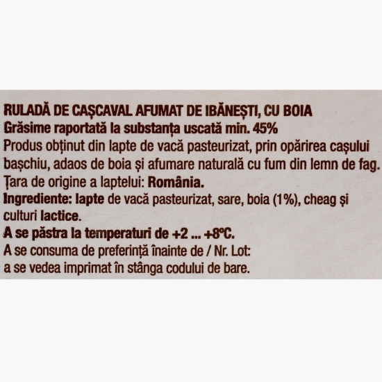 Ruladă de cașcaval afumat de Ibănești, cu boia 300g