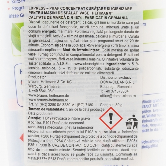 Praf concentrat pentru mașini de spălat vase 30g