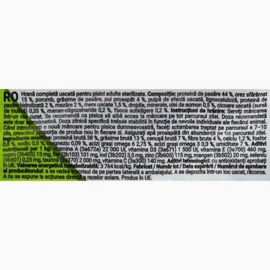 Hrană uscată completă pentru pisici sterilizate Premium Line, 2kg