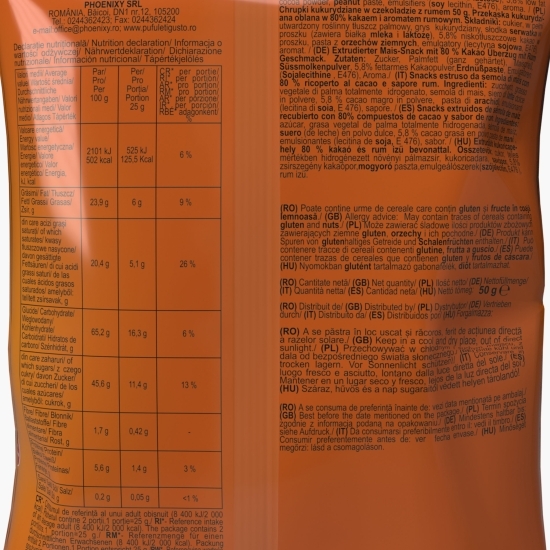 Pufuleți cu glazură de cacao și rom Ciocoleți 50g