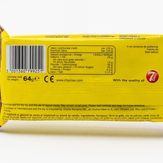 Prăjitură cacao umplutură cu aromă de vanilie 64g