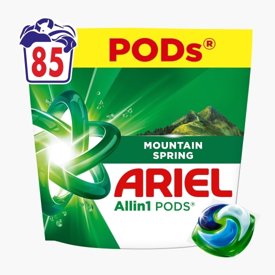 Detergent de rufe capsule All-in-One Pods Mountain Spring, 85 spălări, 85 buc