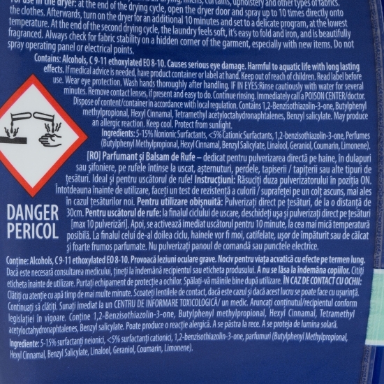 Balsam și parfum de rufe uscate Blue Blossom 0.75l