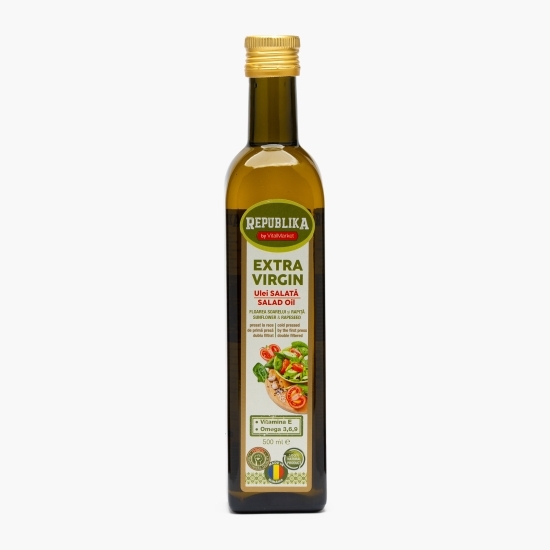 Ulei de floarea-soarelui și rapiță presat la rece, pentru salată, 0.5l