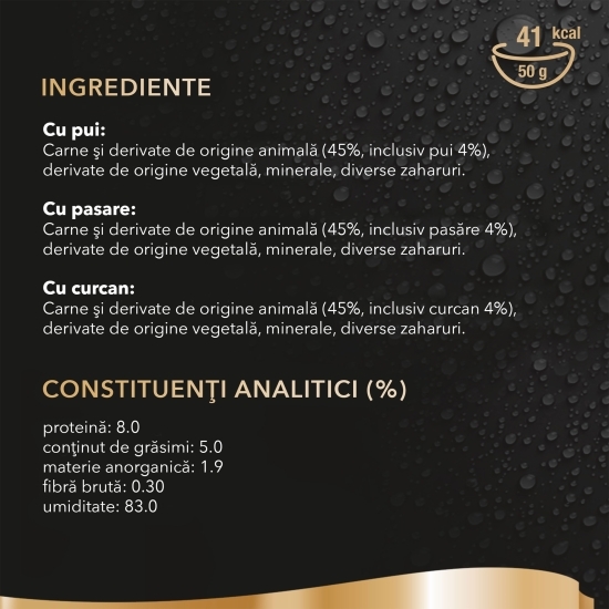 Hrană umedă pentru pisici adulte, 50x50g, selecție de pui, pasăre și curcan în sos delicios 