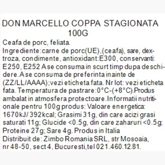Specialitate Coppa Stagionata 100g