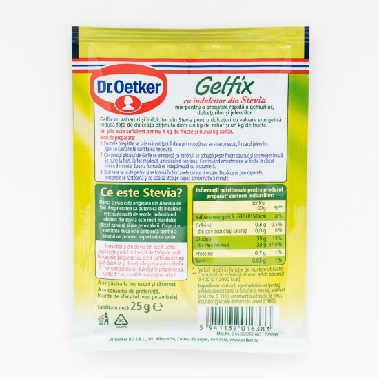 Gelfix cu îndulcitor din Stevia 25g