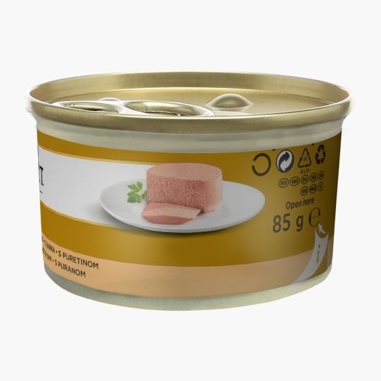 Hrană umedă pentru pisici, 85g, mousse curcan 