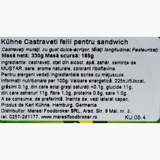 Castraveți felii sandwich 330g