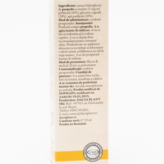 Propolis tinctură fără alcool spray 20ml
